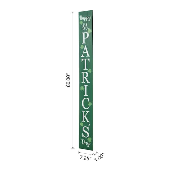 Glitzhome® 60'' Wooden ''Happy St. Patrick's Day'' Porch Sign